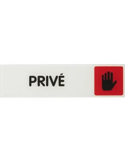 Plaque de signalisation Privé, plexiglass adhésif, 170x45mm - THIRARD