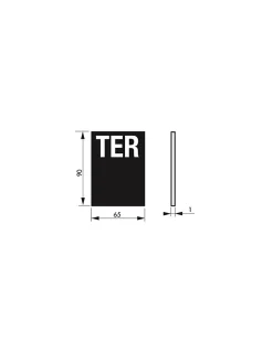 Plaque de signalisation TER, marquage blanc sur fond bleu, panneau PVC adhésif, 65x90mm - THIRARD