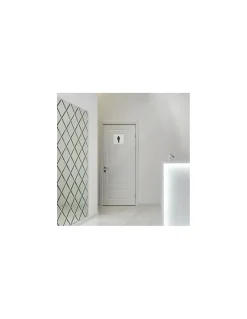 Plaque de signalisation WC Homme , à visser, inox brossé, marquage noir, 100x100mm - THIRARD