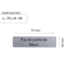 Plaque "Pas de publicité, Merci"