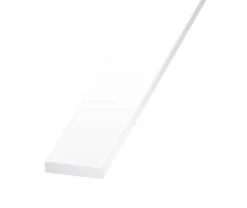 Plat PVC blanc 25 x 5 mm, 2 m Polychlorure de vinyle (PVC)