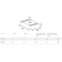 Platine écrou FCN 8 acier électrozingué - FISCHER - 77407