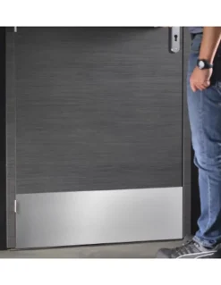 Plinthe de bas de porte, inox brossé, 250x830 mm, avec adhésif - THIRARD