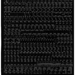 Pochette de 455 lettres et chiffres - en PVC - couleur noir - autocollant - hauteur 0,8 cm - Apli Agipa 122001