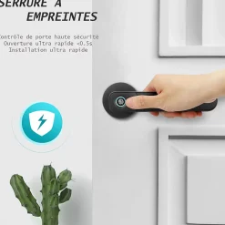 Poignée connectée à codes pour serrure de porte
