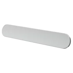 Poignée de meuble arrondi GoodHome Minzh aluminium effet chromé gris l.153mm x l.25mm x H. 16mm entraxe 128mm