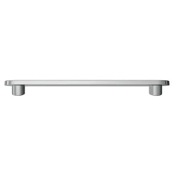 Poignée de meuble arrondi GoodHome Minzh aluminium effet chromé gris l.153mm x l.25mm x H. 16mm entraxe 128mm
