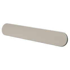 Poignée de meuble arrondi GoodHome Minzh aluminium effet nickel satin gris l.153mm x l.25mm x H. 16mm entraxe 128mm