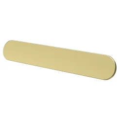 Poignée de meuble arrondi GoodHome Minzh aluminium effet laiton satin doré l.153mm x l.25mm x H. 16mm entraxe 128mm
