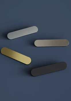 Poignée de meuble arrondi GoodHome Minzh aluminium effet chromé gris l.121mm x l.25mm x H. 16mm entraxe 96mm