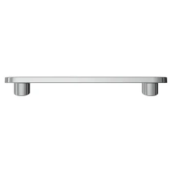 Poignée de meuble arrondi GoodHome Minzh aluminium effet chromé gris l.121mm x l.25mm x H. 16mm entraxe 96mm