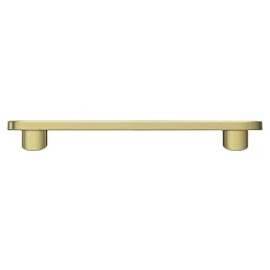 Poignée de meuble arrondi GoodHome Minzh aluminium effet laiton satin doré l.121mm x l.25mm x H. 16mm entraxe 96mm