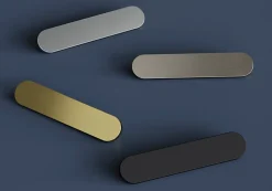Poignée de meuble arrondi GoodHome Minzh aluminium effet laiton satin doré l.121mm x l.25mm x H. 16mm entraxe 96mm
