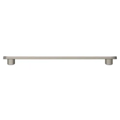 Poignée de meuble arrondi GoodHome Minzh aluminium effet nickel satin gris l.185mm x l.25mm x H. 16mm entraxe 160mm