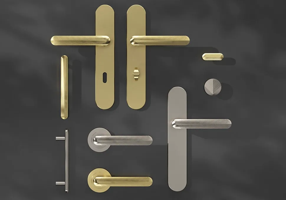 Poignée de meuble arrondi GoodHome Garlan aluminium effet laiton satin doré l.136mm x l.15mm x H. 27mm entraxe 96mm