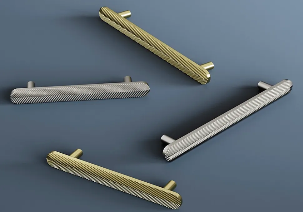 Poignée de meuble arrondi GoodHome Garlan aluminium effet laiton satin doré l.136mm x l.15mm x H. 27mm entraxe 96mm