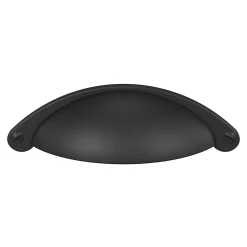 Poignée de meuble demi-ronde GoodHome Kilhog mat noir l.104mm x l.30mm x H. 26mm entraxe 64mm