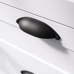 Poignée de meuble demi-ronde GoodHome Kilhog mat noir l.120mm x l.30mm x H. 25mm entraxe 80mm