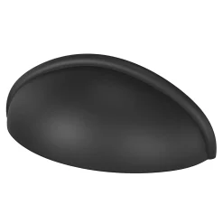 Poignée de meuble demi-ronde GoodHome Armel mat noir l.79mm x l.28mm x H. 26mm entraxe 64mm