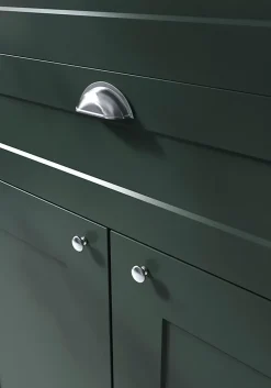 Poignée de meuble demi-ronde GoodHome Govlin effet chromé gris l.81mm x l.30mm x H. 30mm entraxe 64mm