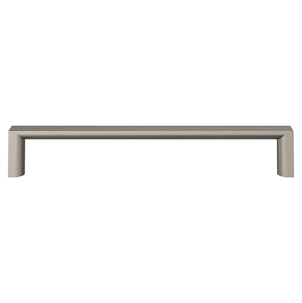 Poignée de meuble Droit GoodHome Dotz effet nickel satin gris l.169mm x l.12mm x H. 27mm entraxe 160mm