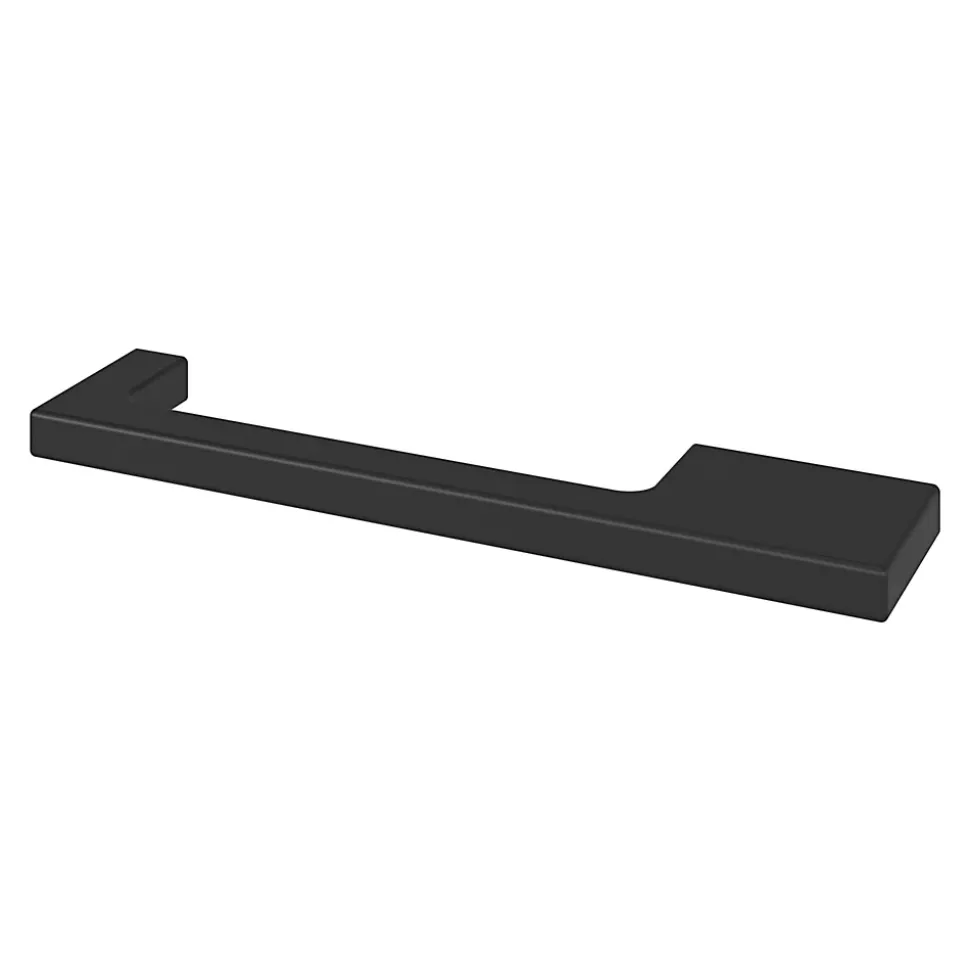 Poignée de meuble Droit GoodHome Skej aluminium mat noir l.126mm x l.7mm x H. 30mm entraxe 96mm
