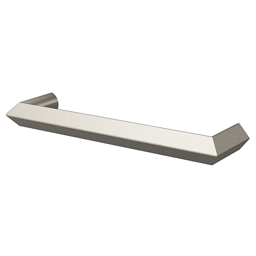 Poignée de meuble Droit GoodHome Keri effet nickel satin gris l.106mm x l.11mm x H. 27mm entraxe 96mm