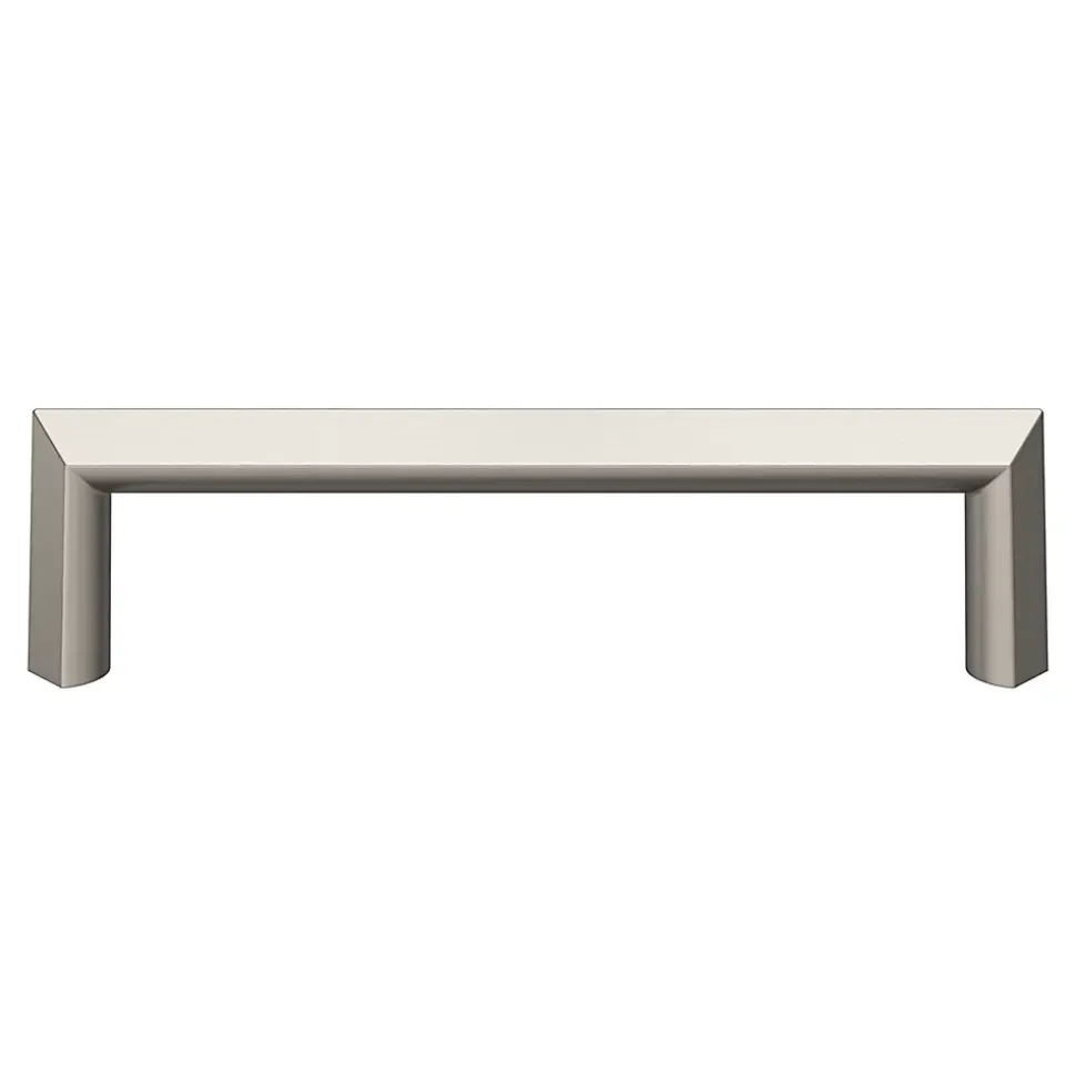 Poignée de meuble Droit GoodHome Keri effet nickel satin gris l.106mm x l.11mm x H. 27mm entraxe 96mm