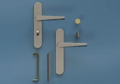 Poignée de meuble Droit GoodHome Keri effet laiton satin doré l.138mm x l.11mm x H. 27mm entraxe 128mm