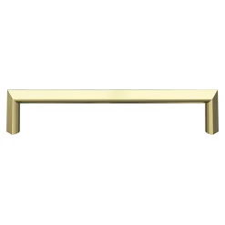 Poignée de meuble Droit GoodHome Keri effet laiton satin doré l.138mm x l.11mm x H. 27mm entraxe 128mm