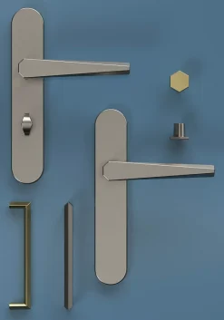 Poignée de meuble Droit GoodHome Keri effet laiton satin doré l.138mm x l.11mm x H. 27mm entraxe 128mm