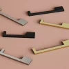 Poignée de meuble Droit GoodHome Skej aluminium mat noir l.158mm x l.7mm x H. 30mm entraxe 128mm