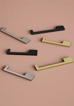 Poignée de meuble Droit GoodHome Skej aluminium mat noir l.158mm x l.7mm x H. 30mm entraxe 128mm
