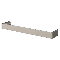 Poignée de meuble Droit GoodHome Dotz effet nickel satin gris l.135mm x l.12mm x H. 26mm entraxe 128mm