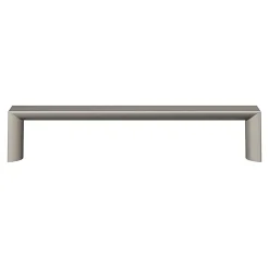 Poignée de meuble Droit GoodHome Dotz effet nickel satin gris l.135mm x l.12mm x H. 26mm entraxe 128mm