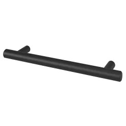 Poignée de meuble en T GoodHome Dizel acier mat noir l.168mm x l.12mm x H. 35mm entraxe 128mm