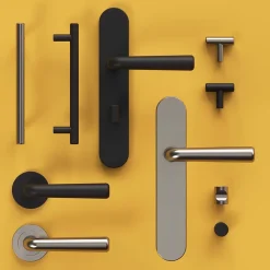 Poignée de meuble en T GoodHome Dizel acier mat noir l.168mm x l.12mm x H. 35mm entraxe 128mm