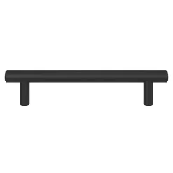 Poignée de meuble en T GoodHome Dizel acier mat noir l.168mm x l.12mm x H. 35mm entraxe 128mm