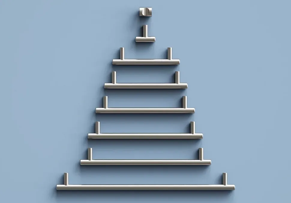 Poignée de meuble en T GoodHome Dizel acier effet nickel satin gris l.200mm x l.12mm x H. 35mm entraxe 160mm
