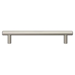 Poignée de meuble en T GoodHome Dizel acier effet nickel satin gris l.200mm x l.12mm x H. 35mm entraxe 160mm