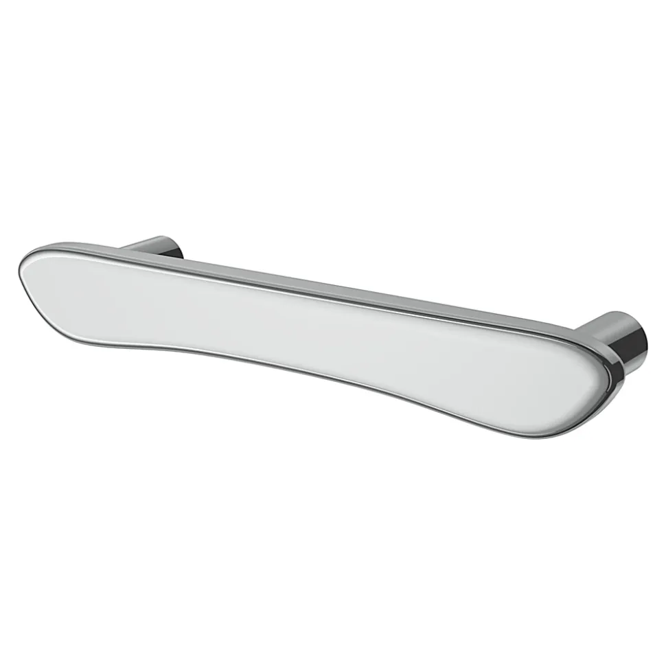 Poignée de meuble en T GoodHome Armel aluminium effet chromé gris l.120mm x l.17mm x H. 30mm entraxe 96mm