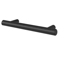 Poignée de meuble en T GoodHome Dizel acier mat noir l.136mm x l.12mm x H. 35mm entraxe 96mm