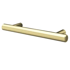 Poignée de meuble en T GoodHome Dizel acier effet laiton satin doré l.136mm x l.12mm x H. 35mm entraxe 96mm