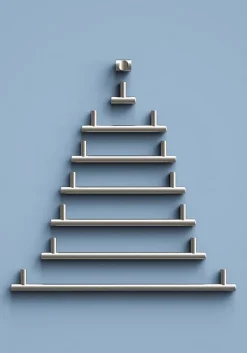 Poignée de meuble en T GoodHome Dizel acier effet nickel satin gris l.264mm x l.12mm x H. 35mm entraxe 224mm