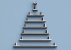Poignée de meuble en T GoodHome Dizel acier effet nickel satin gris l.264mm x l.12mm x H. 35mm entraxe 224mm