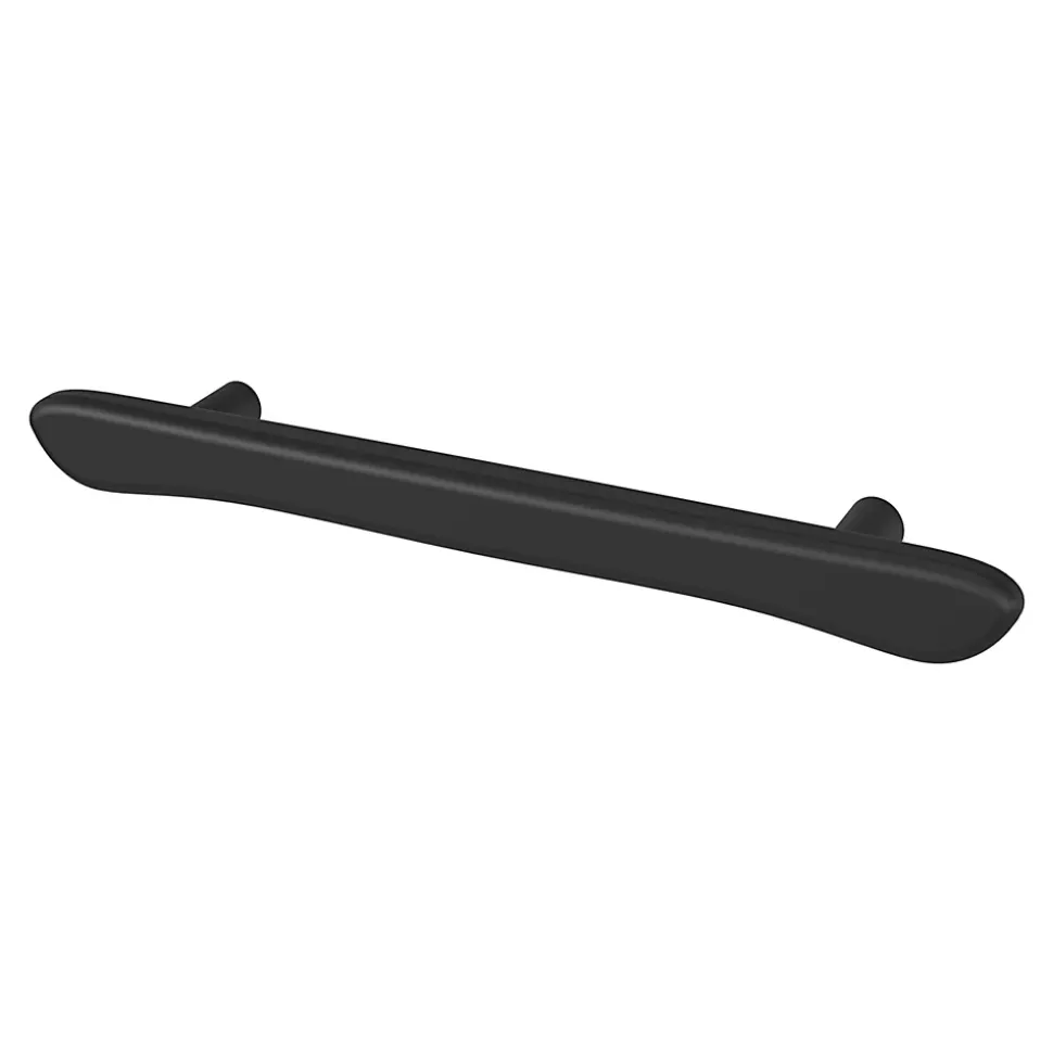 Poignée de meuble en T GoodHome Armel aluminium mat noir l.190mm x l.17mm x H. 30mm entraxe 128mm