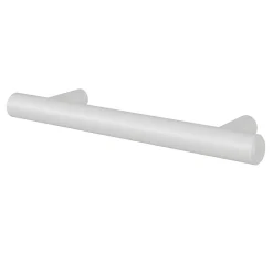 Poignée de meuble en T GoodHome Dizel acier mat blanc l.136mm x l.12mm x H. 35mm entraxe 96mm