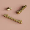 Poignée de meuble en T GoodHome Kerver acier et Zamac effet laiton doré l.168mm x l.18mm x H. 34mm entraxe 128mm