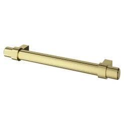 Poignée de meuble en T GoodHome Kerver acier et Zamac effet laiton doré l.168mm x l.18mm x H. 34mm entraxe 128mm