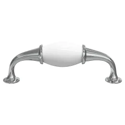 Poignée de meuble GoodHome porcelaine blanc 96mm